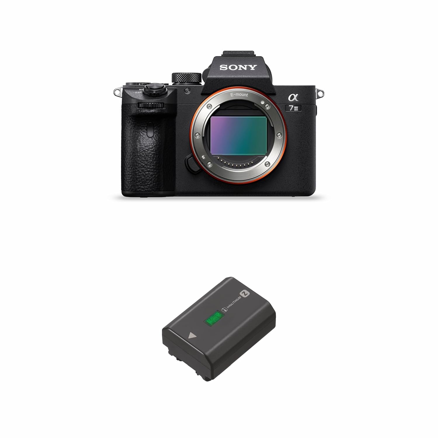 Sony Alpha ILCE-7M3 Full-Frame 24.2MP Mirrorless Digital SLR Camera Body | 4K Full Frame | Real-Time Eye Auto Focus | Tiltable LCD, Low Light Camera + Rechargeable Battery (NP-FZ100) – Black