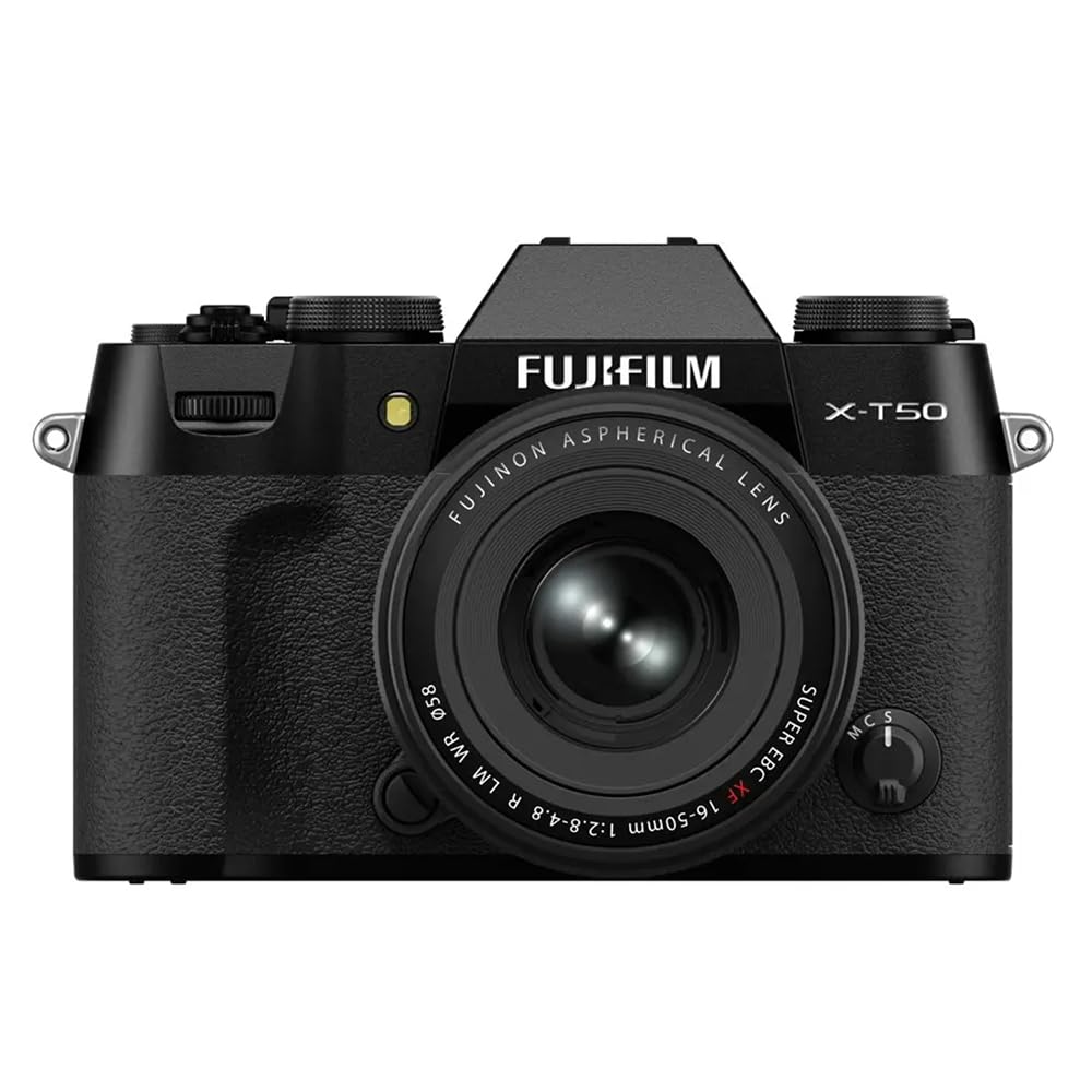 Fujifilm X-T50 40 MP APS-C X-Trans Sensor|Retro Style mirrorless Camera|4k/6.2k vlogging|High Speed Recording FHD 240fps|Advance AF with 16-50mm Optical Zoom Lens f/2.8-4.8 – Black