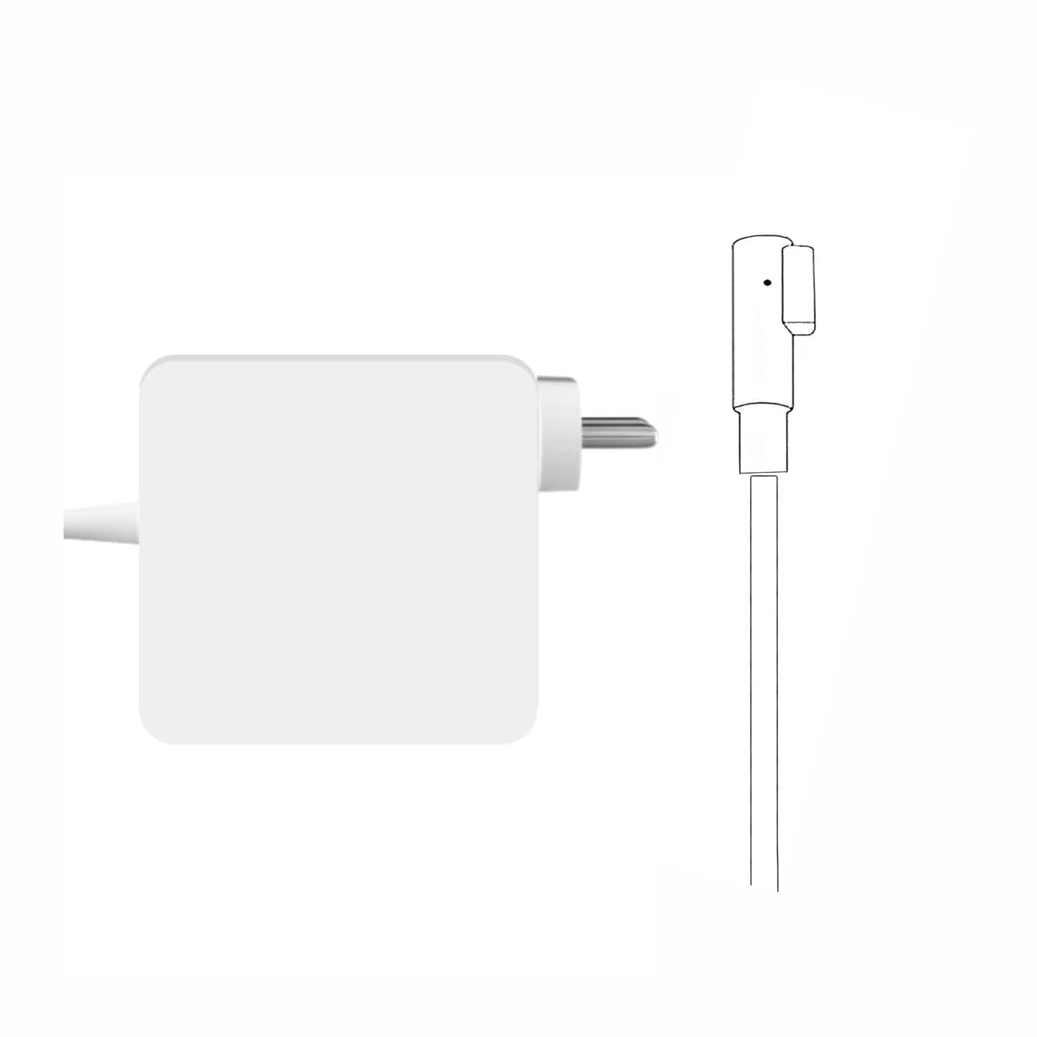 FACTOTECH Replacement Charger 60W Adapter for MacBook Pro 13″ A1181, A1184, A1185, A1278, A1280, A1330, A1342, A1344 – L Shape Adapter