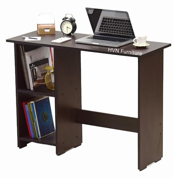 HVN India Engineered Wood Study Table,Laptop Table,Office Desk,Computer Table,2 Shelve Open Storage for Books and Décor Display for Adults Kids Students (DIY) (Accasiya Brown) (Accasiya Brown)