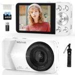 4K Digital Camera, 64MP Point and Shoot Digital Camera with Autofocus, 18X Zoom, 20 Filters, 64GB SD Card, 2000 mAh Battery, 2.8″ Screen Compact Small Vlogging Camera for Beginners Teens Adult(White)