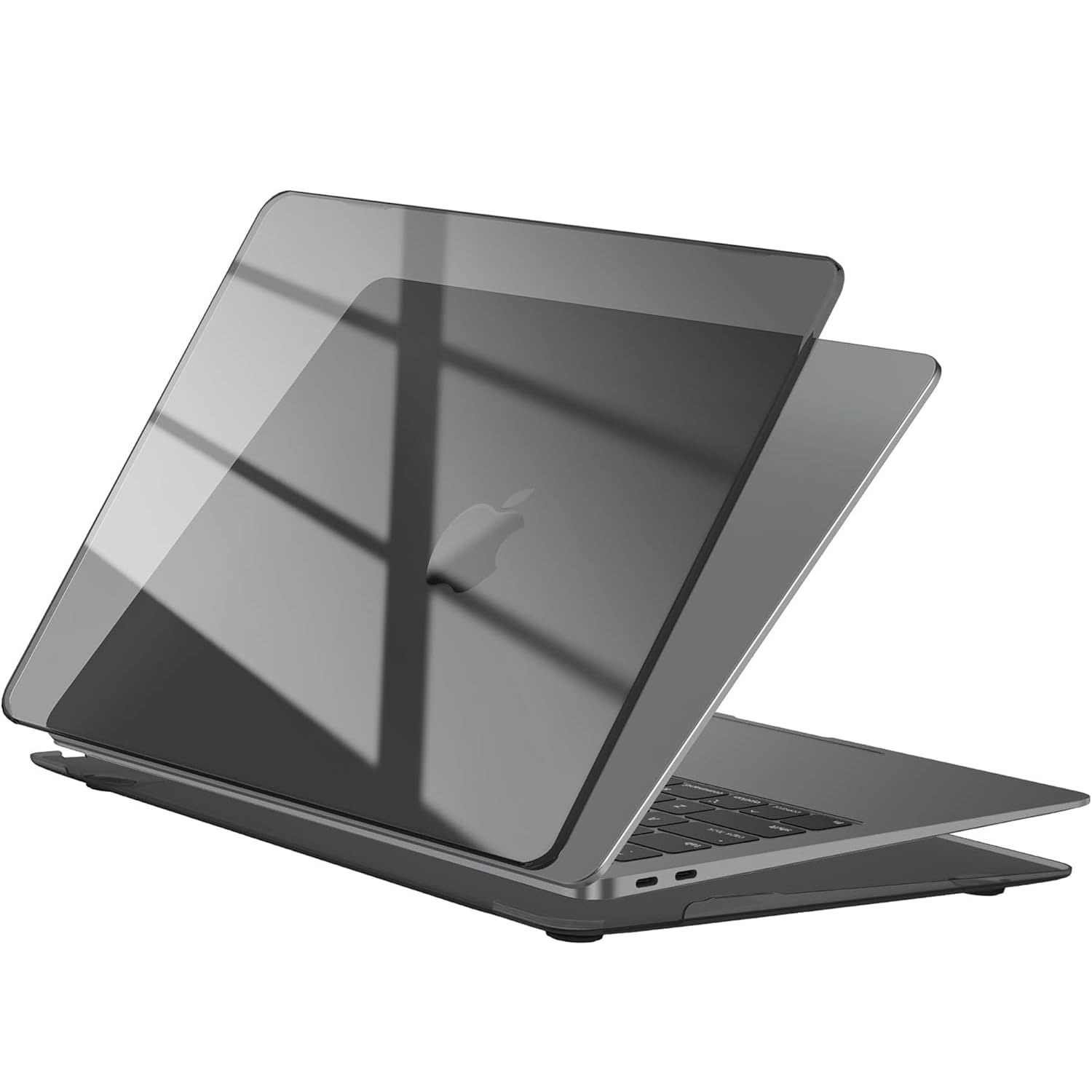 Dyazo 13.3 Inch Laptop Hard Shell Case Cover | Shockproof Protector for 2018 2019 2020 Models MacBook Air Cover | Compatible for M1 A2337 | A2179 | A1932 (Transparent Black)
