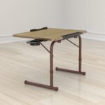 TABLE MAGIC IKON – Height Adjustable Lap Desk | Multipurpose Laptop Table for Bed, Floor & Study | Space-Saving, Ergonomic Cantilever Design | Made in India (Golden Teak)