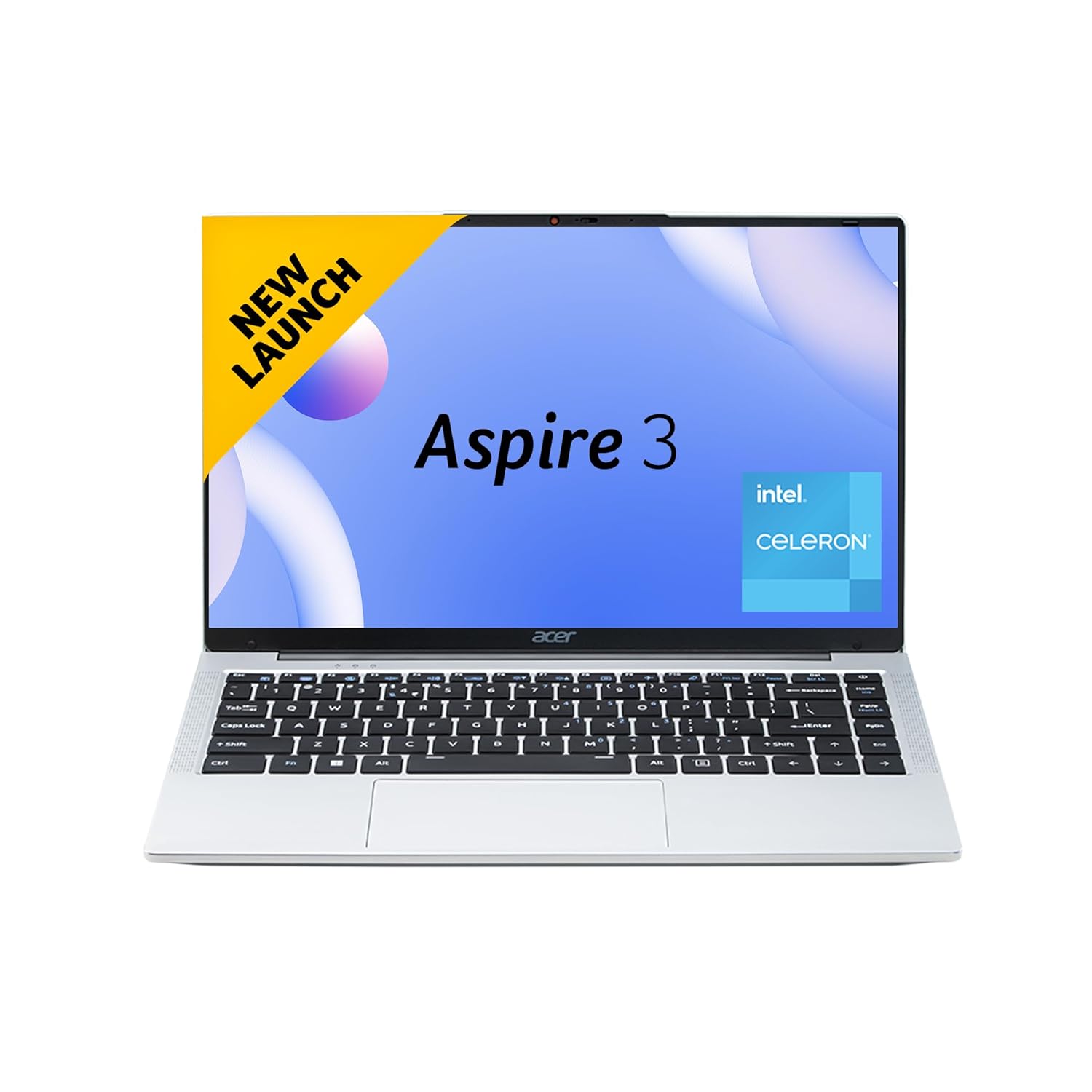 Acer Aspire 3, Intel Core Celeron N4500, 8GB LPDDR4 RAM, 512GB SSD, HD, 14″/35.56cm, Windows 11 Home, Silver, 1.3KG, A324-45, Thin and Light Laptop