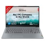 Lenovo IdeaPad Slim 3, Intel Core i5-12450H, 12th Gen, 16GB RAM, 512GB SSD, FHD IPS, 15.6″/39.6cm, Windows 11, MSOffice 21, Arctic Grey, 1.6Kg,83ER008GIN,Backlit KB,Alexa Built-in,1 Yr ADP Free Laptop