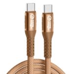 case-magic 240W Type C to Type C Fast Charging Cable 1.2M | Nylon Braided USB-C PD Cable with Chip | 480Mbps Data Sync | Compatible with MacBook, iPhone 15, Samsung, iPad, Laptop, Tablet (BROWN)