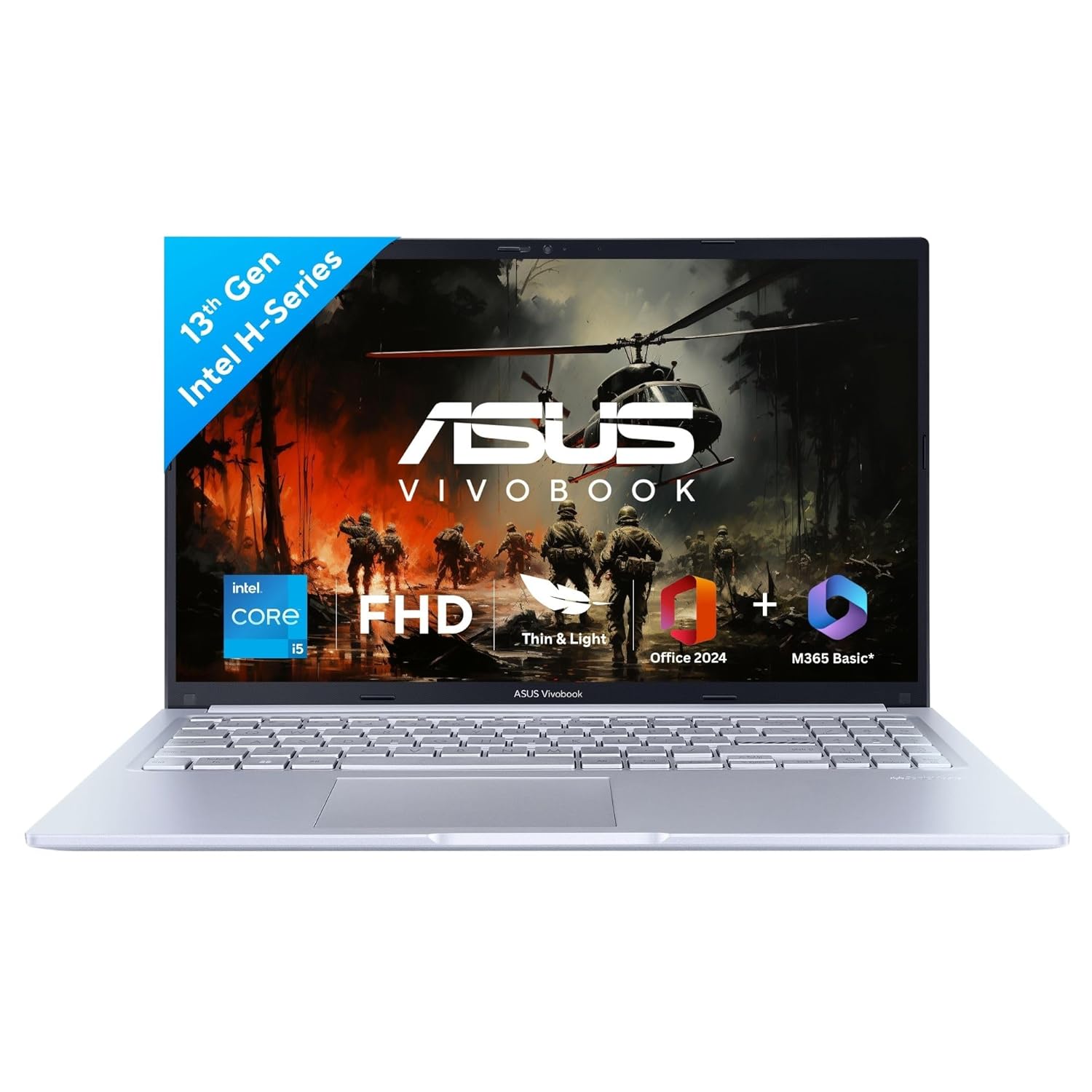 ASUS Vivobook 15, Smartchoice,Intel Corei5 13thGen 13420H, 16GB RAM, 512GB SSD, FHD 15.6″, Win11, Office Home’24, M365 Basic (1Year)*, Cool Silver, 1.70kg, X1502VA-BQ835WS, Intel UHD iGPU, Laptop
