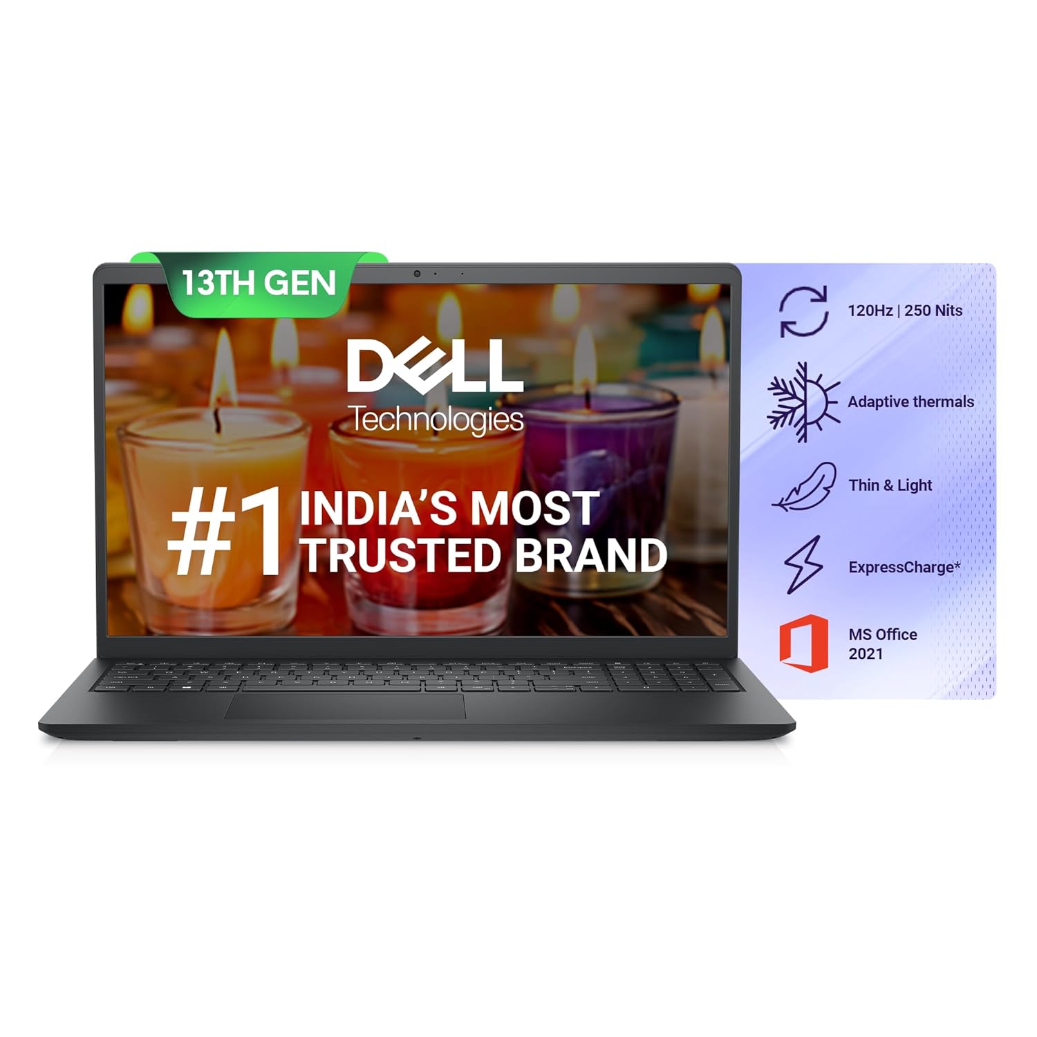 Dell 15, Intel Core i3 13th Gen – 1305U, 8GB DDR4 RAM, 512GB SSD, FHD 15.6″/39.62 cm, Windows 11, MSO’21, Titan Grey, 1.69kg, 120Hz 250 nits Display, 15 Month McAfee, Thin & Light Laptop