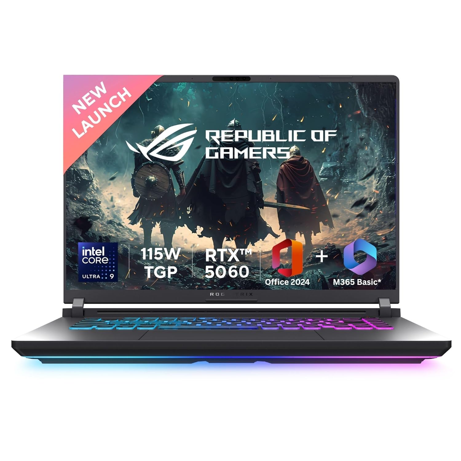 ASUS ROG Strix G16, Intel Core Ultra 9 275HX, Gaming Laptop(RTX 5060-8GB/115W TGP/16GB/1TB /2.5K QHD+/16″/240Hz/90WHrs/Windows 11/M365 Basic (1Year)*/Office Home 2024/Eclipse Gray/) G615LM-S5128WS