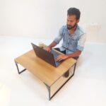 INVISIBLE BED Students Laptop Table XL-Extra Large Desk for Study, Drawing,Heavy Duty Activity Table for Sofa| Couch | Floor (67.6 x 55.8 x 30 cm,Dessert Walnut Finish | Made in India |Engineered Wood
