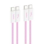 Belkin Braided USB-C to USB-C Cable – Pack of 2 | 60W | PD Compatible | iPhone 15/16/iPad/MacBook/Various Windows, Galaxy, Pixel | 1.5M | Pink