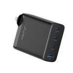 URBN 100W GaN Fast Charger | Quad Port (3 Type-C + 1 Type-A) | QC & PD Compatible | Samsung Super Fast Charging 2.0 | 12-Layer Protection | Compact Travel Adapter for Laptop, iPhone, Samsung, MacBook