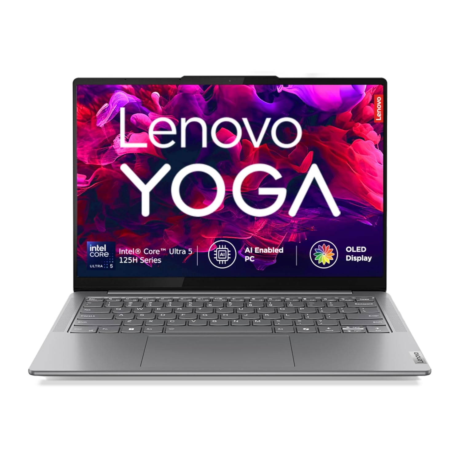 Lenovo Yoga Slim 7 Intel Core Ultra 5 125H 14″(35.5cm) WUXGA-OLED 400Nits Laptop (16GB RAM/1TB SSD/AI PC/2Wx4 Speakers/Windows 11/Office Home 2024/1Yr ADP Free/Grey/1.39Kg), 83CV008LIN