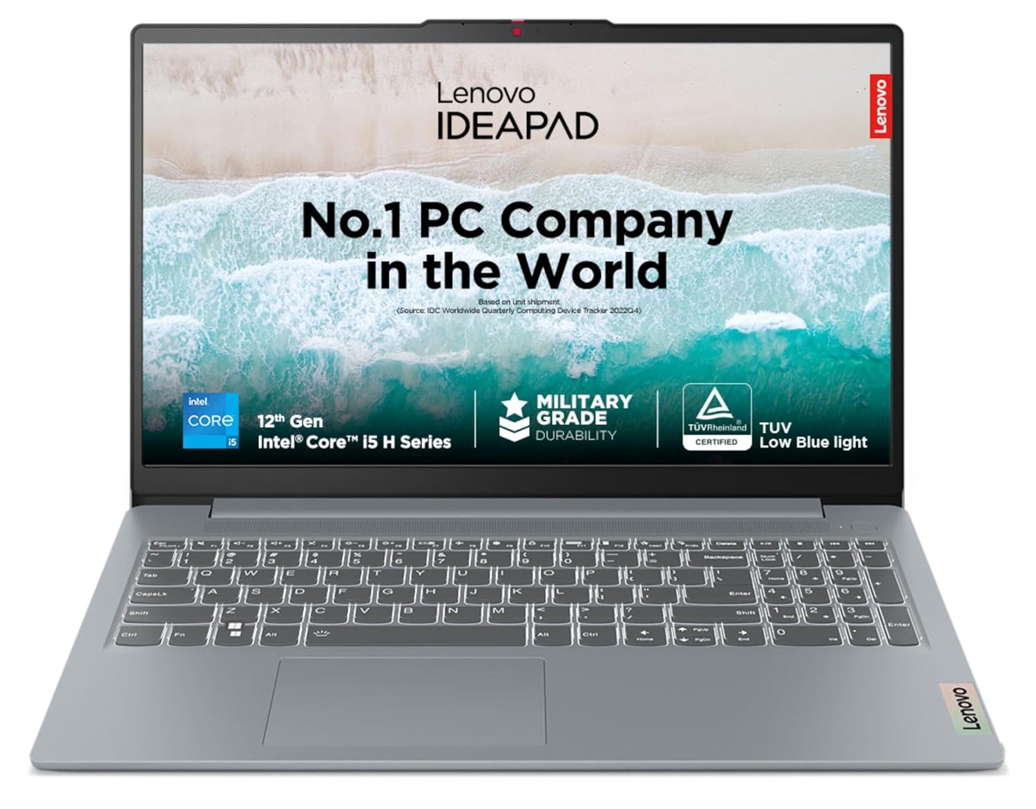 Lenovo IdeaPad, Intel Core i5 12th Gen 12450H, 16GB RAM, 512GB SSD, FHD 15.6″(39.6cm), Windows 11, Office Home 2024, Arctic Grey, 1.62Kg, 83ER00MDIN, Thin & Light, 3months Game Pass Laptop