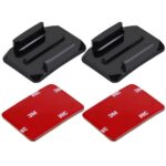 Action Pro 2 x 3M 2 Curve Adhesive Sticky Mount Compatible with GoPro Hero 13 12 11 10 9 8 7 6 5 4 3+ 3 SJCAM Yi 4K Eken Noise Play and Other Action Cameras