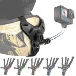 Action Pro Helmet Chin Strap Mount Joint J Hook with Screw Compatible with All Smartphones and GoPro 13 12 11 10 9 8 7 5 4 | SJCAM | DJI Osmo | Insta 360 X4 X3 X2 & Other Action Cameras (Black 2.0)