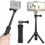 Cason -Tripod for Action Camera/Stick for Action Camera Accessories Kit Compatible with Action Camera Cason CN10 CS6, Go pro Accessories Hero 10,9,8, SJCAM SJ4000, Yi, DJI Osmo Action & Others(Black)