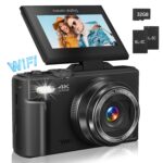 Digital Camera for Photography, 4K Vlogging Camera for YouTube 3″ 180° Flip Screen 18X Digital Zoom Compact Retro Camera with 32GB TF Card & 2 Batteries, Black