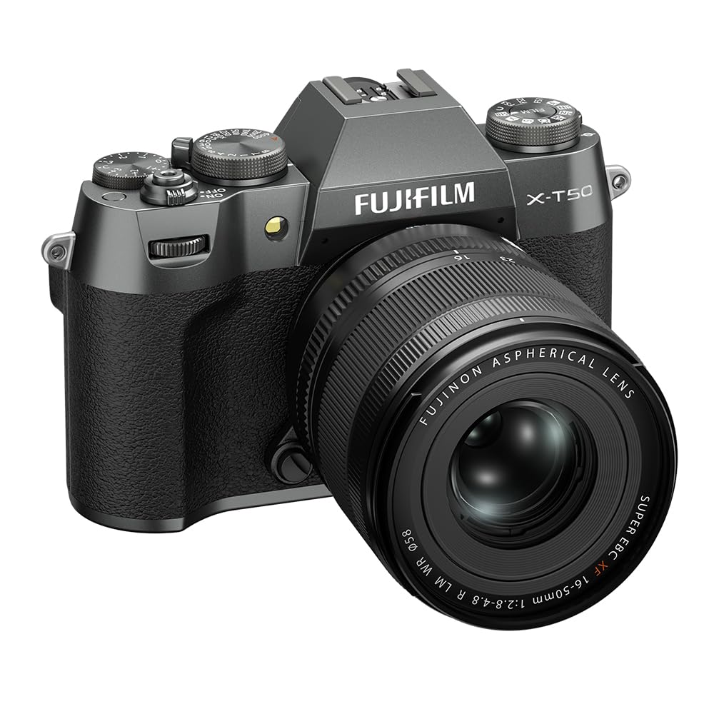 Fujifilm X-T50 40 MP APS-C X-Trans Sensor|Retro Style mirrorless Camera|4k/6.2k vlogging|High Speed Recording FHD 240fps|Advance AF with 16-50mm Optical Zoom Lens f/2.8-4.8 – Charcoal