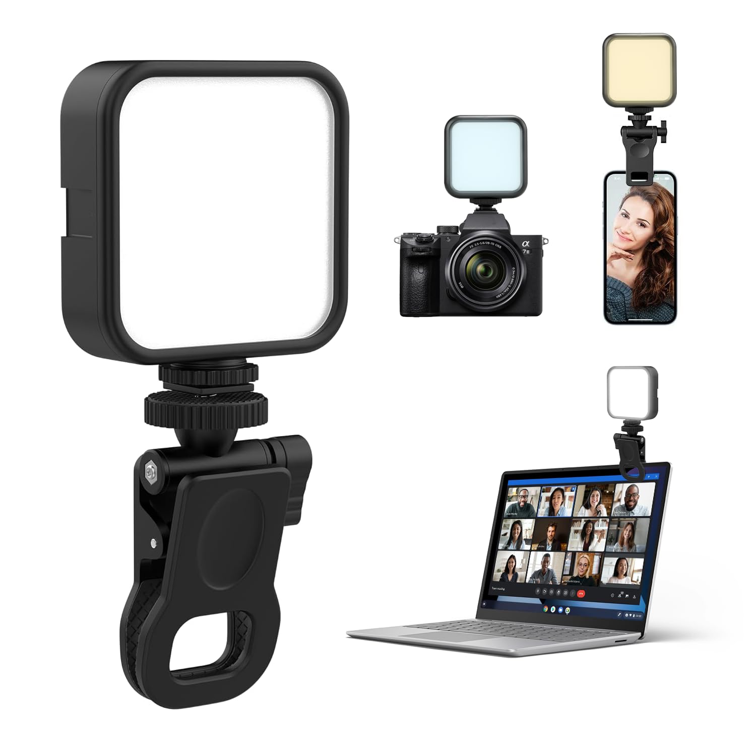 HIFFIN LT-003 Selfie Light with 3000-9000K Adjustable CCT | 3 Light Modes (White/Warm/Natural) | 7W Power, 2000mAh in-Built Battery, USB-C Charging, Portable Size for Phones, Vlogging & Video Making