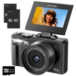IWOBAC 5K Digital Camera for Photography – 75MP Autofocus Vlogging Camera with 64GB SD Card, WiFi, 18X Zoom 3″ 180° Flip Screen Compact Travel Camera with 2 Batteries for Teens and Beginner