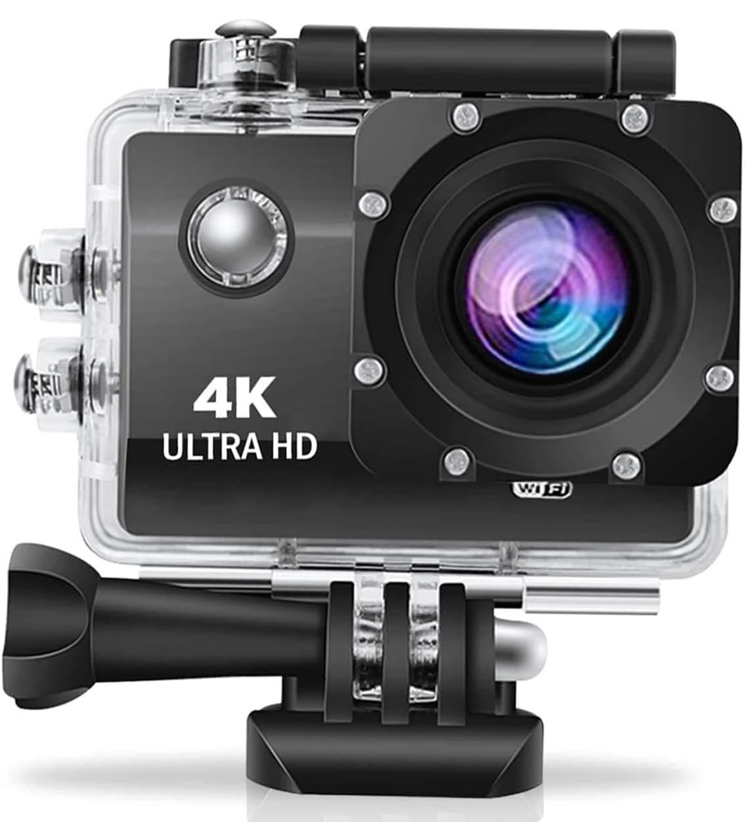 KFY 4K 30Fps Action Ultra Hd Camera with Accessories Kit | WiFi | 16 MP | 170 Degree Wide Angle Lens | 98FT Underwater Waterproof ditgital Camera for YouTube Vlogging, Bike Helmet vlogging (Black)