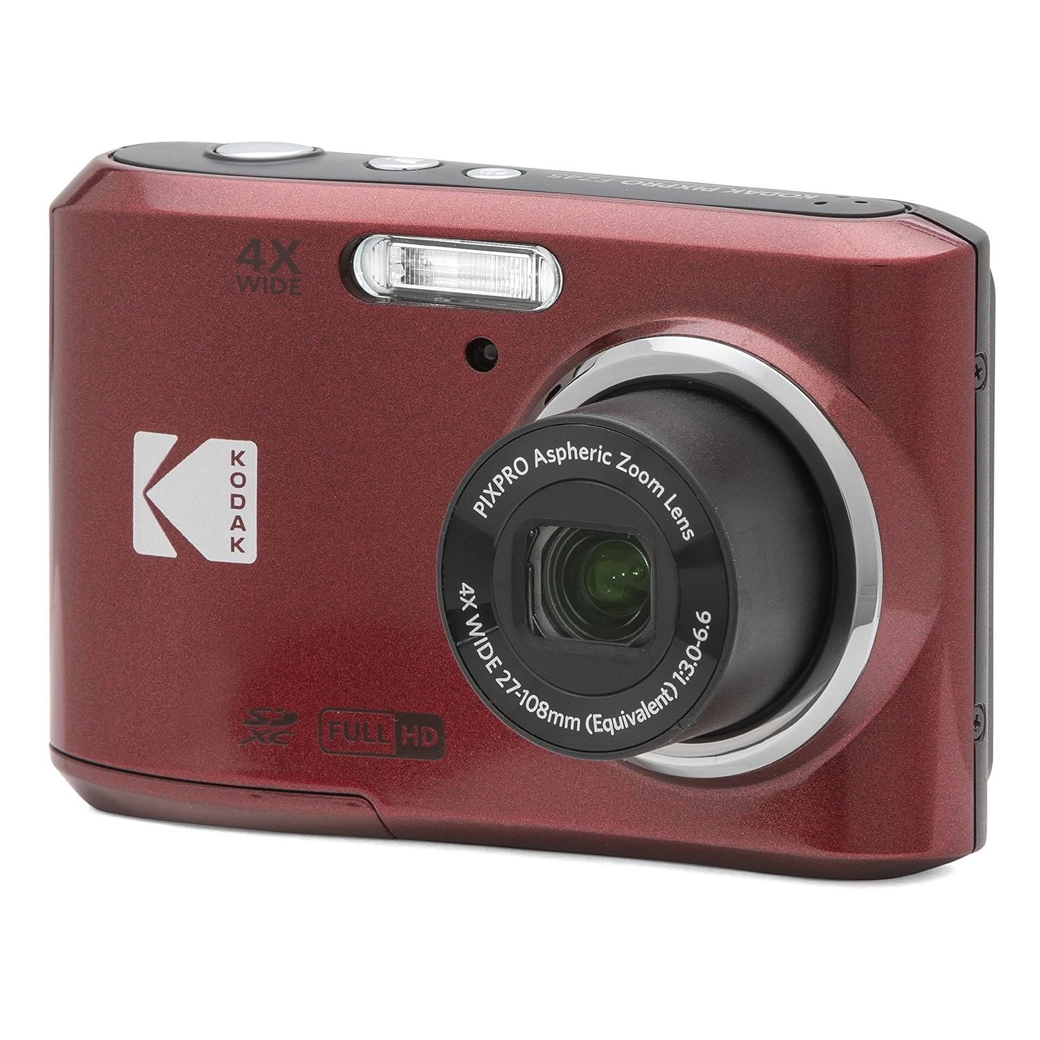 KODAK PIXPRO Friendly Zoom FZ45-RD 16MP Digital Camera with 4X Optical Zoom 27mm Wide Angle and 2.7″ LCD Screen (Red)