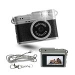 Mini Digital Camera with Filter Mode, 1080p Video, Flash Light, Leather Texture – Small Working Camera with Metal Keychain – Compact for Travel, Gifts & Fun Shooting (Black)