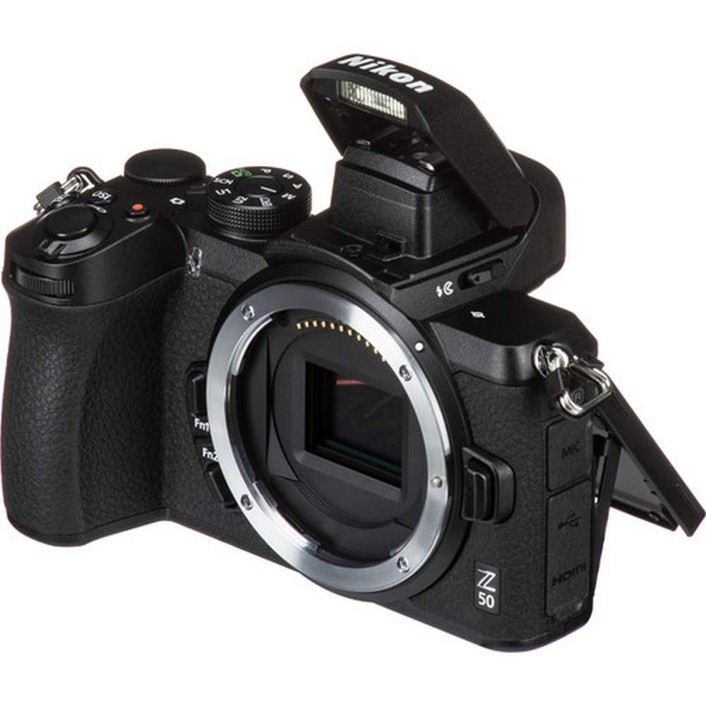 Nikon Z50 Mirrorless Camera Body Only with Additional Battery, 20.9 MP & 64 Gb Sd Card, Optical Zoom, Black