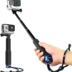 SHOPEE Selfie Stick Extendable Hand Grip Handheld Monopod Aluminum Telescopic Pole (7-19 inch) Compatible with GoPro Hero 11 10 9 8 7 6 5 4 3+ 3 Session SJ4000 SJ5000 Action Cameras