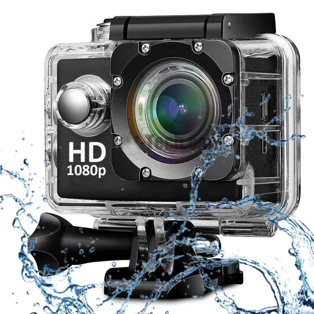 SIRGAWAIN Action Camera 1080P 12MP Sports Camera Full HD 2.0 Inch Action Cam 30m/98ft Underwater Waterproof Camera with Mounting Accessories (CAM3)