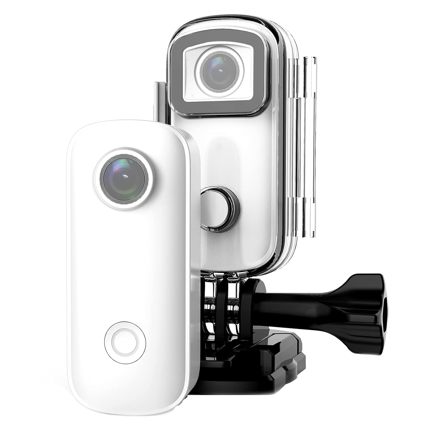 SJCAM C100+ 2K 30FPS | 30M Water Resistant | Magnetic Body Action Camera | WiFi 2.4 GHZ | Insta Go | Body Cam | Webcam, White