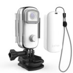 SJCAM C100 Waterproof Action Camera, 15MP Photos, 1080P Pocket Camera for Vlogging, Live Streaming, Webcam, 98ft Underwater Cameras for Snorkeling (White)