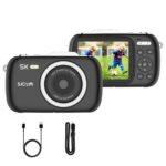 SJCAM ZV100 5K 80MP Digital Camera | 18X Digital Zoom with 5 Preset Modes, 750mAh Digital Point and Shoot Camera for Vlogging Beginners (Black)
