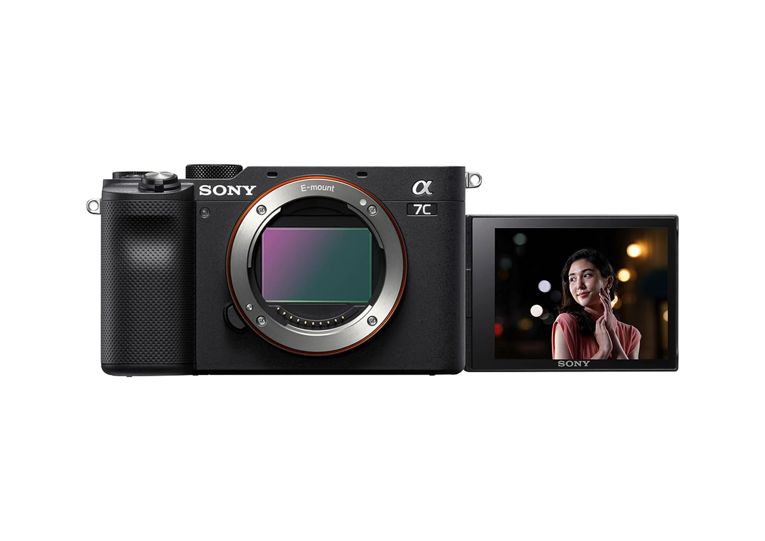 Sony Alpha ILCE-7C Compact Full Frame Camera | 4K with Flip Screen, Light Weight | Real time Tracking | Content Creation – Black