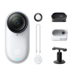 insta360 GO 3S – 128 GB White 4K Tiny Portable Vlogging Camera, Hands-Free POVs, Mount Anywhere, Stabilization, 140 Min Battery Life, 10m Waterproof, Find My Pet POV