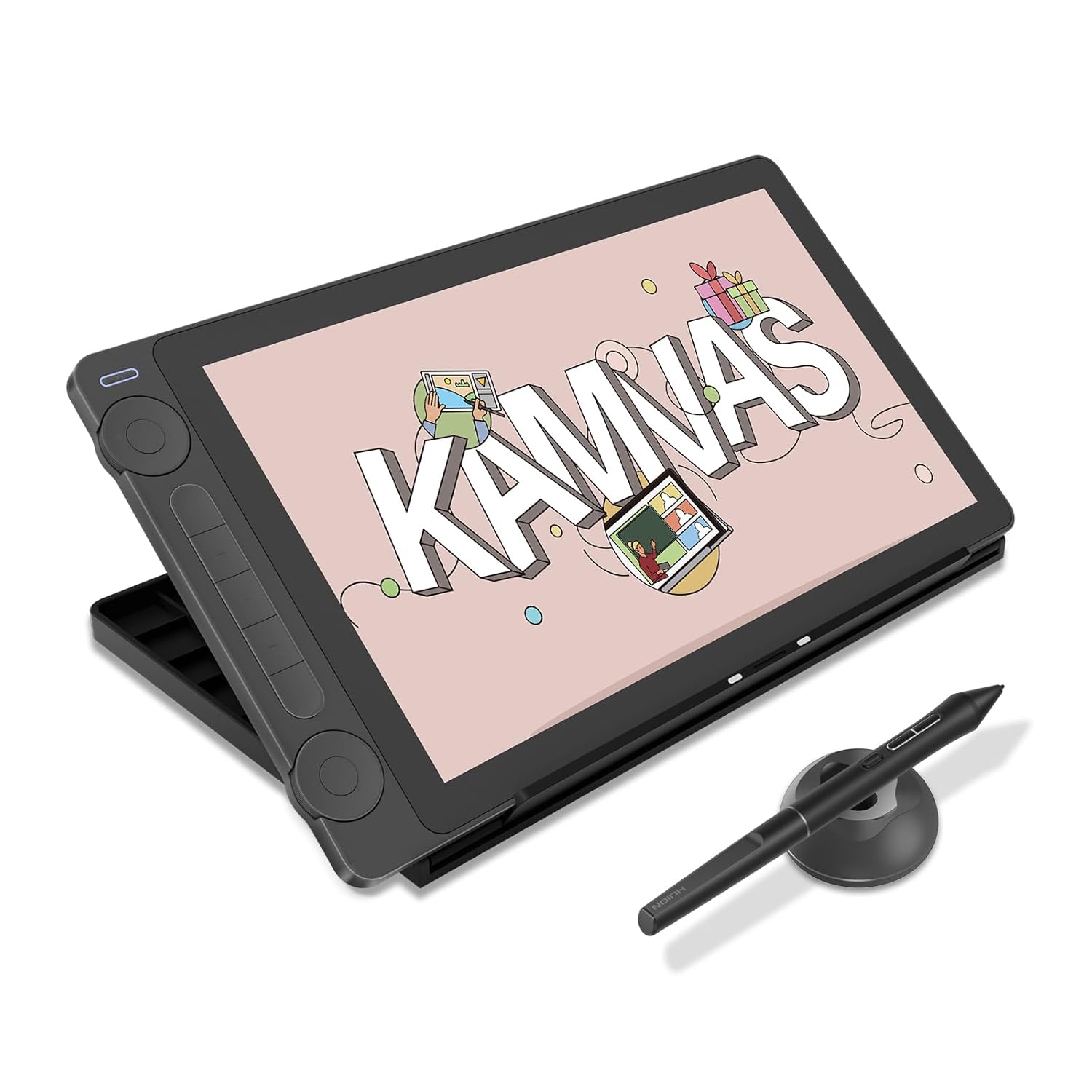 HUION Kamvas 13 (Gen 3) Drawing Tablet with Screen,13.3″ Full-Laminated Art Tablet with Anti-Sparkle Canvas Glass 99% sRGB, PenTech 4.0, 16384 Pen Pressure Dual Dial for PC, Mac, Android (Black)
