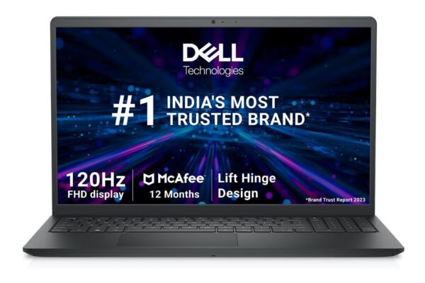 Dell Inspiron 3535, Windows 11 Home, AMD Ryzen 3 7320U Processor, (8GB RAM/512GB SSD/Window 11/Ms Office’ 21/15.6″(39.62 Cm) FHD Display/15 Month Mcafee/Carbon Black/1.67Kg Thin & Light Laptop