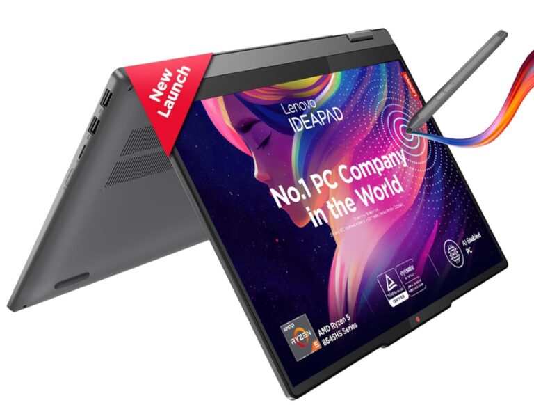 Lenovo Ideapad 5 2-in-1 AMD Ryzen 5 8645HS 14″ (35.5cm) WUXGA IPS 300Nits Convertible Laptop (16GB RAM/512GB SSD/Win 11/Office Home 2024/Backlit KB/FPR/FHD Camera/Grey/1.6kg), 83DR007CIN