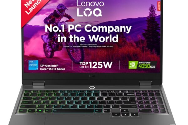 Lenovo LOQ, Intel Core i5 13th Gen 13450HX, NVIDIA RTX 4050 6GB, 16GB RAM, 512GB SSD, 15.6″(39.6cm), Windows 11, Office Home 2024, Grey, 2.4Kg, 83DV00X4IN, 100% sRGB, 3 Mon. Game Pass Gaming Laptop