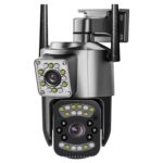 Maizic Smarthome 4G/5G SIM 5+5MP Dual Lens/Screen Pan & Tilt Zoom CCTV Outdoor Camera, Weatherproof(IP66), 2 Way Talk, Motion Detect, Supports SD Card Up to 256 GB, (Black Outdoor 4g)