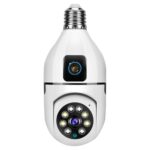 Maizic Smarthome Supercams 4MP WiFi Wireless Bulb Cam 2-in-1 Dual Lens Bulb Camera Live View, Bullet+PTZ Control, Two Way Audio,Color Night Vision, AI Human Detection for Indoor Camera (Dual Camera)