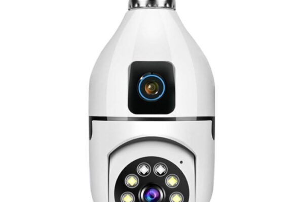 Maizic Smarthome Supercams 4MP WiFi Wireless Bulb Cam 2-in-1 Dual Lens Bulb Camera Live View, Bullet+PTZ Control, Two Way Audio,Color Night Vision, AI Human Detection for Indoor Camera (Dual Camera)