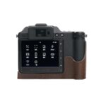 X2D 100C Camera Case, BolinUS Handmade Genuine Real Leather Half Camera Case Bag Cover for Hasselblad X2D 100C Camera Bottom Opening Version + Hand Strap (Coffee)