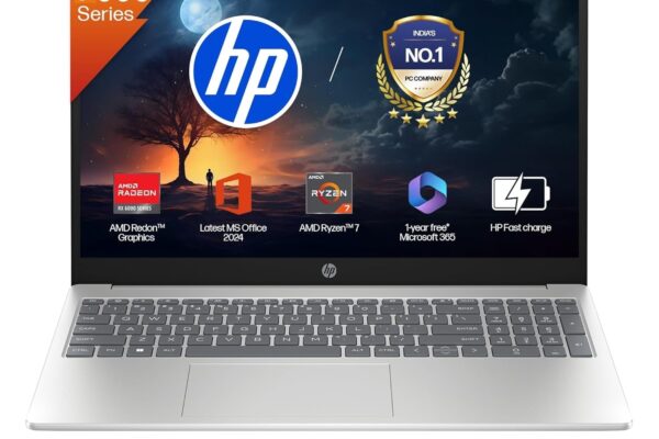 HP 15 Laptop, AMD Ryzen 7 7730U (16GB DDR4,512GB SSD) Anti-Glare, Micro-Edge,15.6”/39.6cm, FHD, Win11, M365 Basic(1yr),Office Home24,Silver,1.59kg,FHD Camera w/Privacy Shutter, Backlit KB, fc0390AU