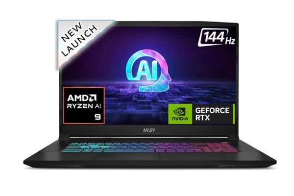 MSI Katana A17 AI, AMD 8th Gen. Ryzen 9 8945HS,Built-in AI, 44CM Laptop(16GB/1TB NVMe SSD/Windows 11 Home/Nvidia GeForce RTX4050, 6GB GDDR6/Black/2.6Kg), B8VE-884IN