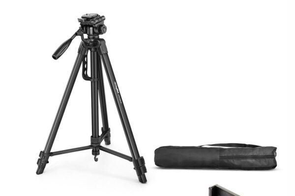 DIGITEK® (DTR 550 LW) 67 Inch Foldable Tripod Stand with Phone Holder & 360° Ball Head, 5kg Load Capacity, Aluminum Alloy Legs with Rubberized Feet & Flip Locks, Carry Bag, for Photo & Video Shoots