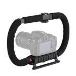 FND Double Hand Stabilizer Collapsible Compatible with Cameras Smartphone DSLR/Mirrorless/Action Camera Camcorder, Foldable Handle Grip Handheld Video Rig for Professional Vlogging