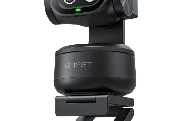 eMeet PIXY 4K Dual-Camera AI-Powered PTZ Webcam with AI Tracking, 0.2s Autofocus, Sony Sensor, 3 Mics, Presets, and Gesture Control – Compatible with OBS, Twitch, Switch 2, and Streaming