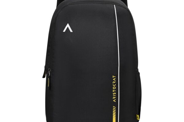 Aristocrat Nova 15L Laptop Backpack for Men & Women with Bottle Pocket | Padded Shoulder Straps, Multi Compartments | Travel & College Bag | Dark Black